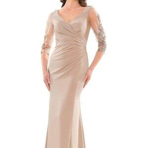NWT Marsoni by Colors MV1146 Faille Mother of the Bride Dress Taupe Size 10